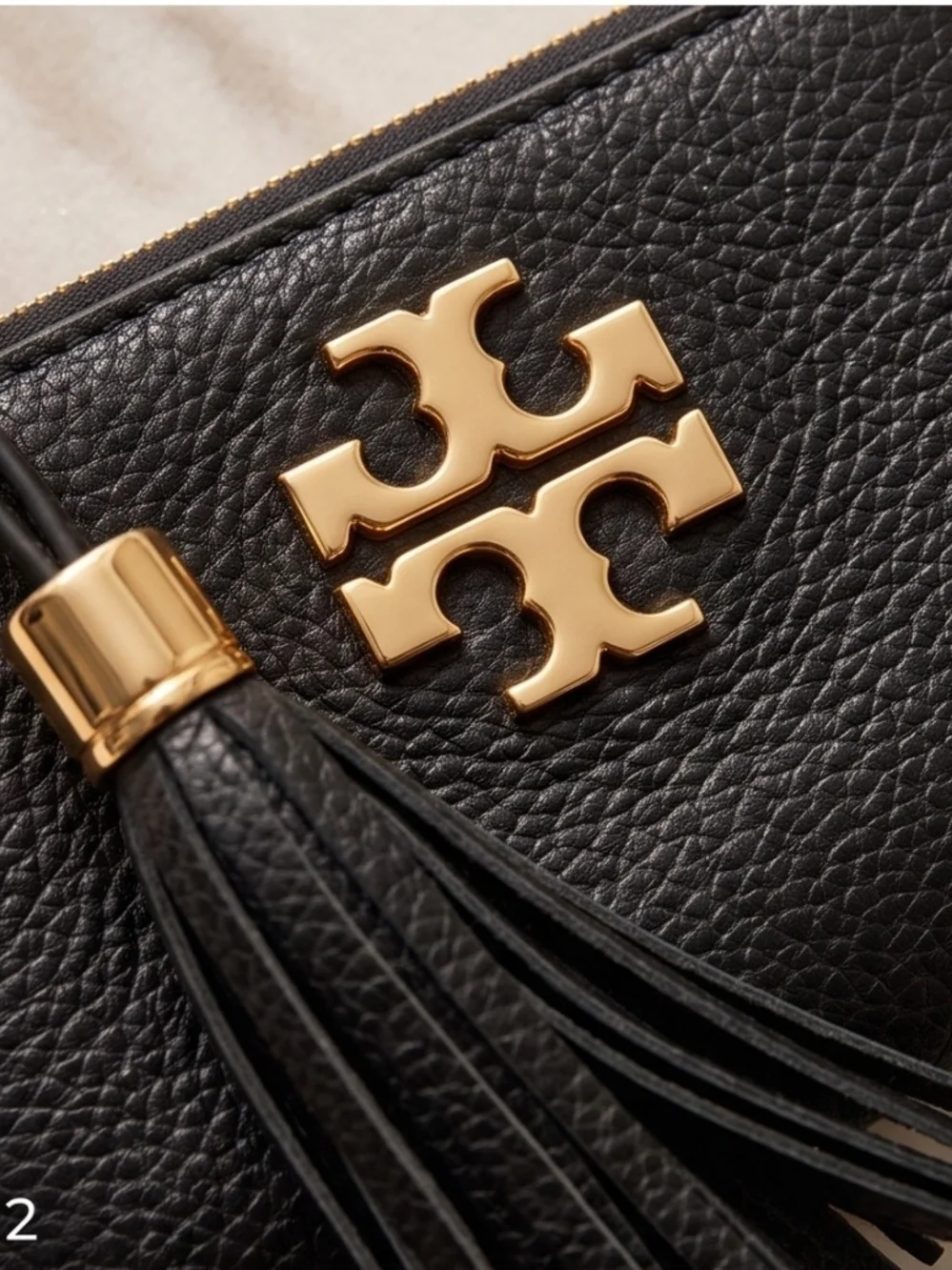 Tory Burch Thea Mini Web Leather Shoulder Crossbody & Zip Card Pouch MSRP $295